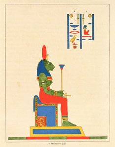 女神Sekhmet，来自埃及万神殿的插图：来自古埃及神话人物的集合Jean-Francois Champollion，1823-25出版 作者 莱昂·简·约瑟夫·杜波依斯